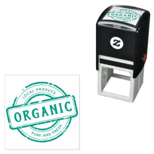 Green Rustic Organic Stamp Circle Sticker