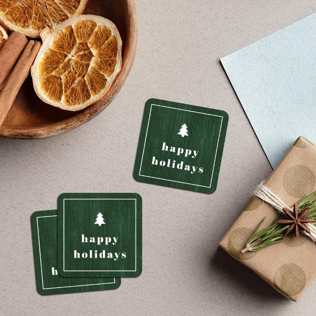 Green Rustic Tree Woodgrain Christmas Sticker (Creator Uploaded)