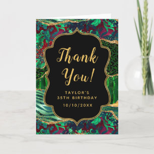 Green Safari Agate Birthday Thank You Card