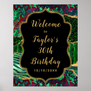 Green Safari Agate Birthday Welcome Poster