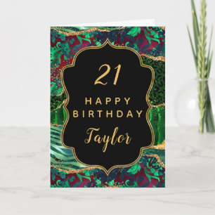 Green Safari Agate Happy Birthday Card