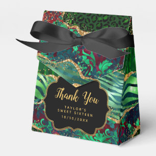 Green Safari Agate Sweet Sixteen Thank You Favour Box