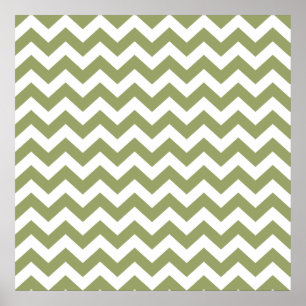 Green Safari Chevron Poster