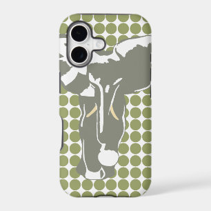 Green Safari Dot with Pop Art Elephant