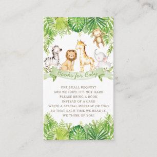 Green Safari Forest Jungle Animals Books for Baby Enclosure Card