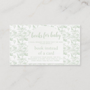 Green Safari Toile Jungle Them baby shower request Enclosure Card