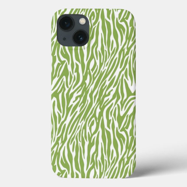 Green Safari Zebra Print Case-Mate iPhone Case (Back)