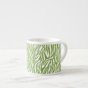 Green Safari Zebra Print Espresso Cup