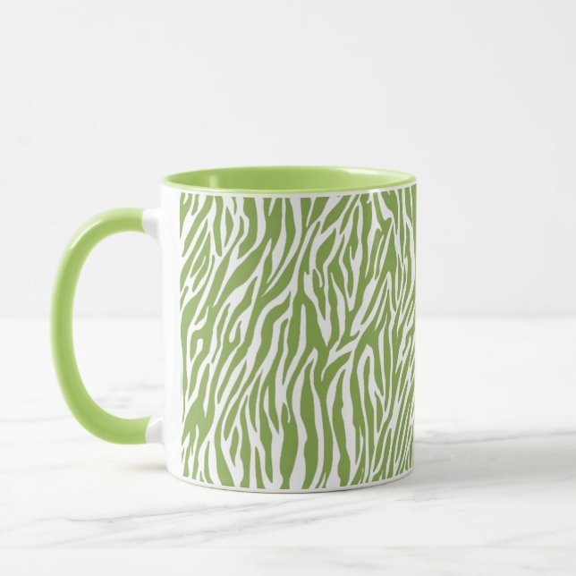 Green Safari Zebra Print Mug (Left)