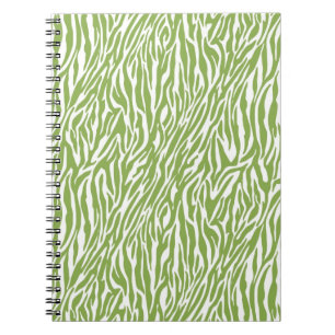 Green Safari Zebra Print Notebook