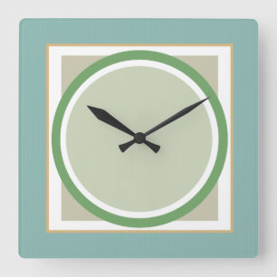 Green Sage and Beige Geometric Wall Clock