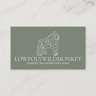 Green Sage Animal Lowpoly Gorilla Monkey Business Card