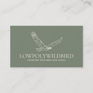 Green Sage Animal Lowpoly Wild Bird Business Card