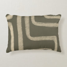 Green Sage Beige Rustic Throw Pillow 