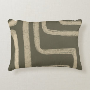 Green Sage Beige Rustic Throw Pillow