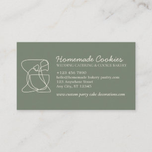 Green Sage Cream One Side Food Bakery Cook Business Card