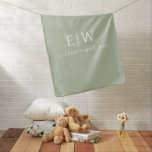 Green Sage Modern Script Girly Monogram Name Baby Blanket<br><div class="desc">Green Sage Simple Monogram Name Baby Girl Blanket for a Mother to Be Baby Shower. The blanket makes the perfect baby shower gift for someone decorating her room in chic modern and elegant luxury style.</div>