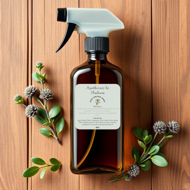 Green | Sage Smudge Spray Bottle Labels (Creator Uploaded)