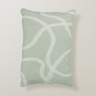 Green Sage White Abstract Throw Pillow