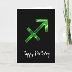 Green Sagittarius Sign Birthday Card