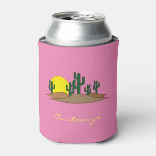 Green Saguaro Cactus Desert Sunrise Thunder_Cove Can Cooler