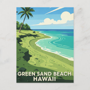 Green Sand Beach Hawaii Travel Postcard