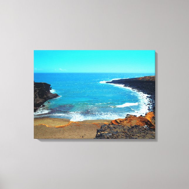 Green Sands Beach big island Hawaii canvas print (Front)