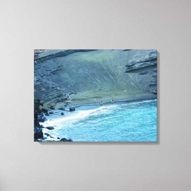 Green Sands Beach Hawaii Wrapped Canvas (Front)
