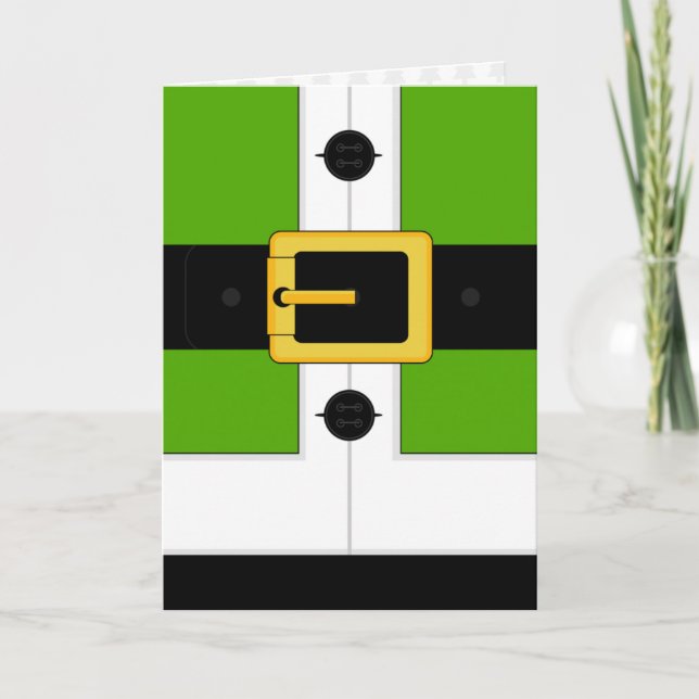 Green Santa Suit Card (Front)