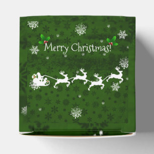 Green Santa's Sleigh and Reindeer Favour Box