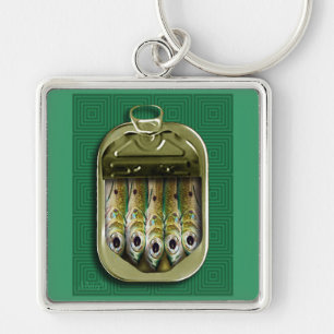 Green Sardines Key Ring