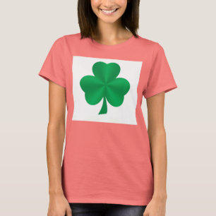 Green Satin Shamrock Ladies T-Shirt