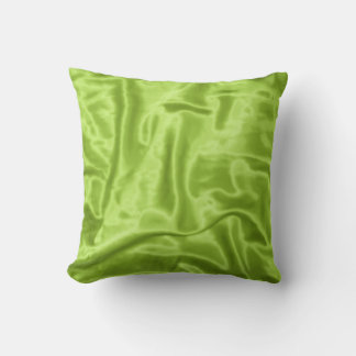 Green Satin-Square Throw Pillow