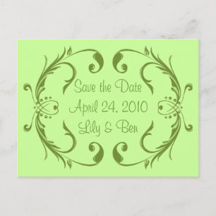 Green Save the Date Card