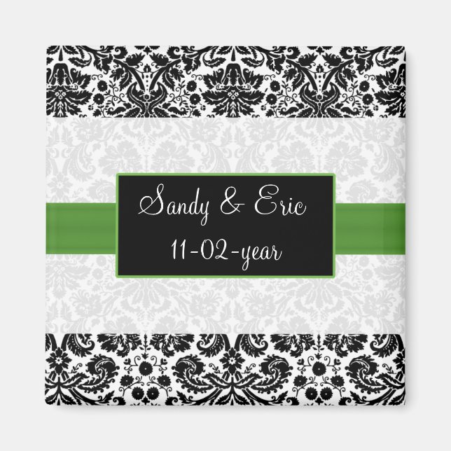 green  Save the date magnet (Front)