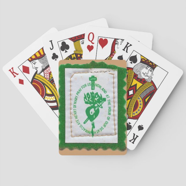 Green Scapular Playing Cards (Back)