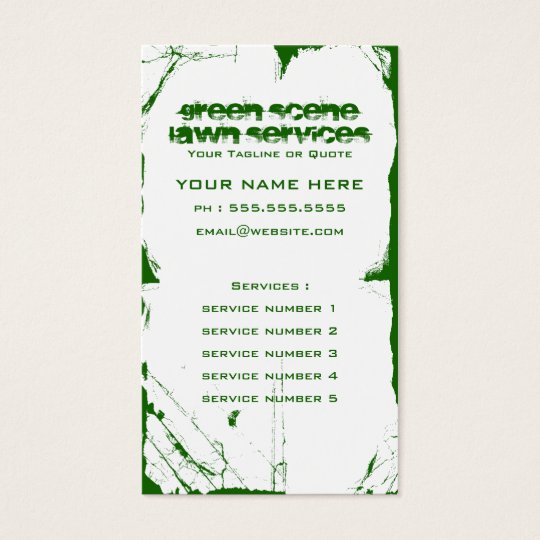 green scene grunge business card