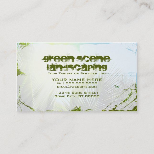 green scene landscaping business card (Front)