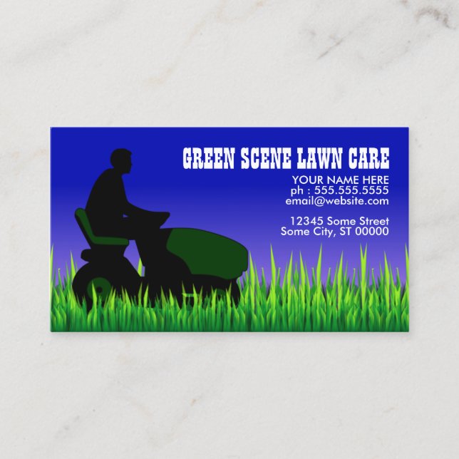 green scene lawn care business card (Front)