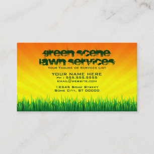 green scene lawn services business card