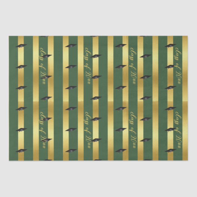 Green School College University Graduation Class Tissue Paper (Front)