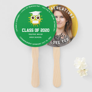 Green School Colours, 2020 Personalised Graduation Hand Fan