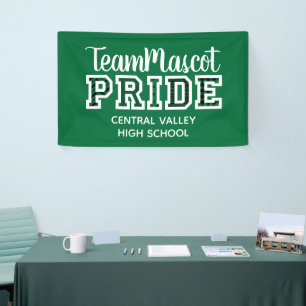 Green School Pride Mascot Name Banner