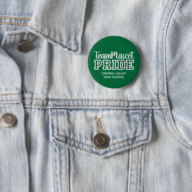 Green School Pride Mascot Name Button (In Situ)