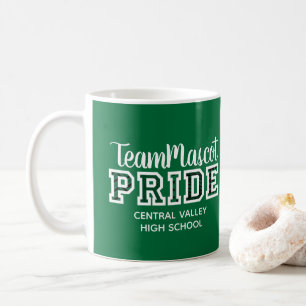Green School Pride Mascot Name Coffee Mug