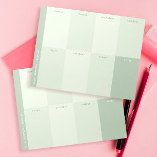 Green School Weekly Planner Notepad
