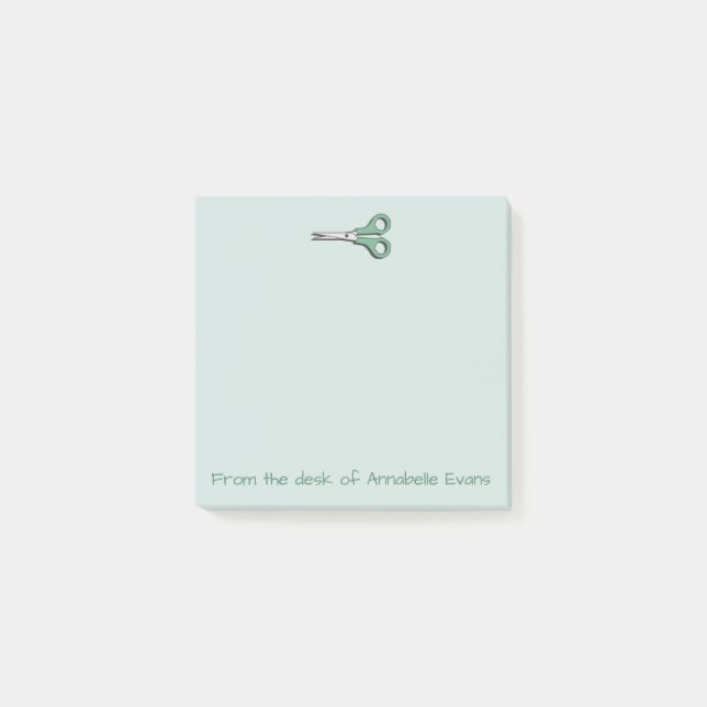 Green Scissors Post-it Notes (Front)