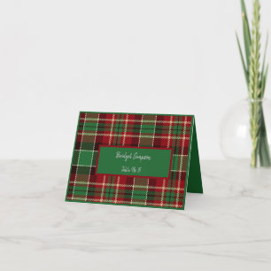 green scottish country wedding guest seating card