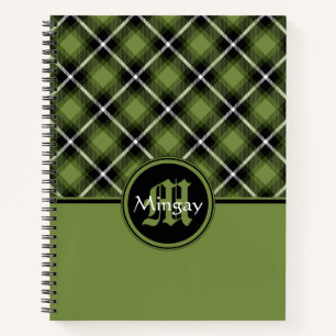 Green Scottish Plaid Personalised Notebook