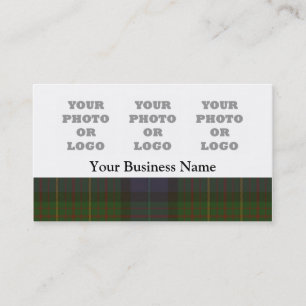 Green Scottish tartan plaid company logo Business Card